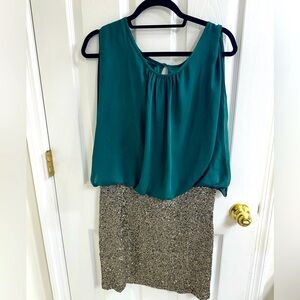 MM Couture Green Sequin Cocktail Dress